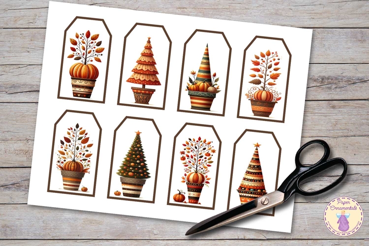 Printable Autumn Topiary Gift Tags