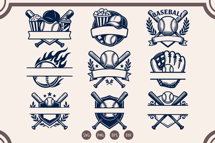 Split Baseball SVGs Image 2