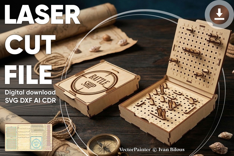 Battle Ship Game - laser cut file, SVG DXF plan for laser