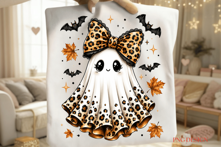 Leopard Ghost PNG, Cute Halloween Ghost Sublimation