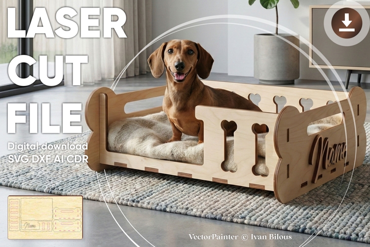 Dog Bed - laser cut files, house for small pets