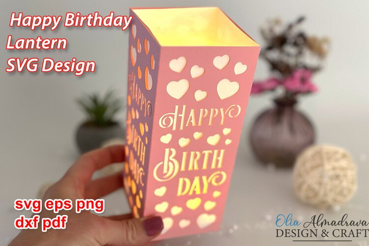Birthday Lantern Paper 3D| Svg Papercut Centerpiece Lightbox
