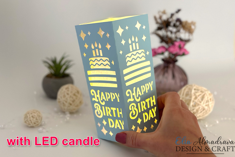 Birthday Paper 3D Lantern Svg| Papercut Centerpiece lightbox