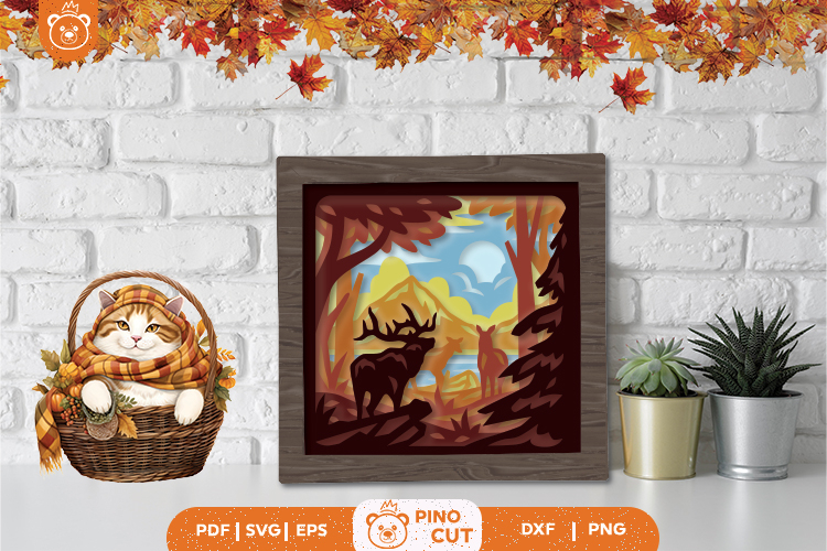 Deer Shadow Box Svg Image 14