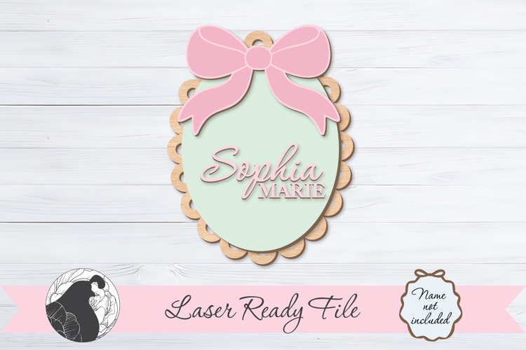 Easter Basket Tag Laser File, Babys First Easter SVG