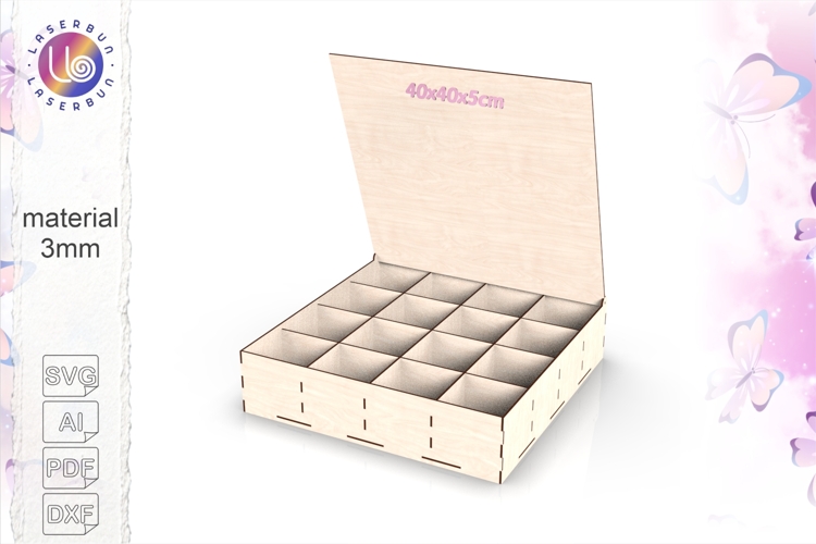 Large svg organizer box with 16 slots