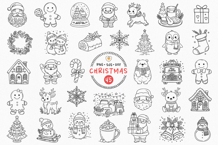 Christmas SVG Bundle: Reindeer, Santa, Snowman & Christmas