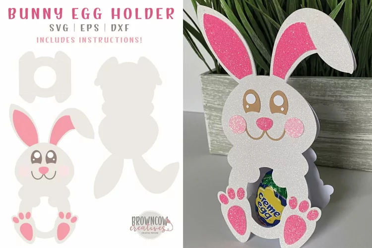 Bunny Egg Holder SVG/DXF Cut File