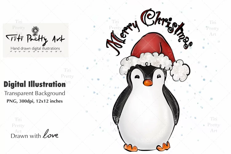 Merry Christmas Penguin Sublimation Design PNG, Penguin SVG