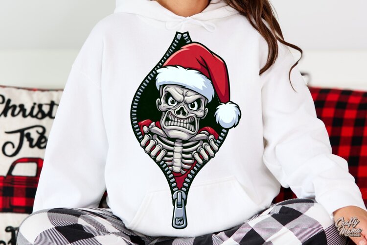 Mad Skeleton Zipper Reveal Halloween PNG example image 1