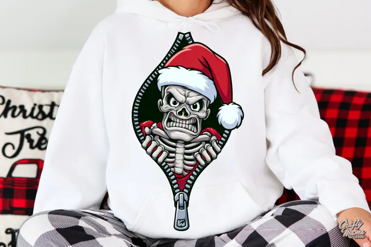 Mad Skeleton Zipper Reveal Halloween PNG