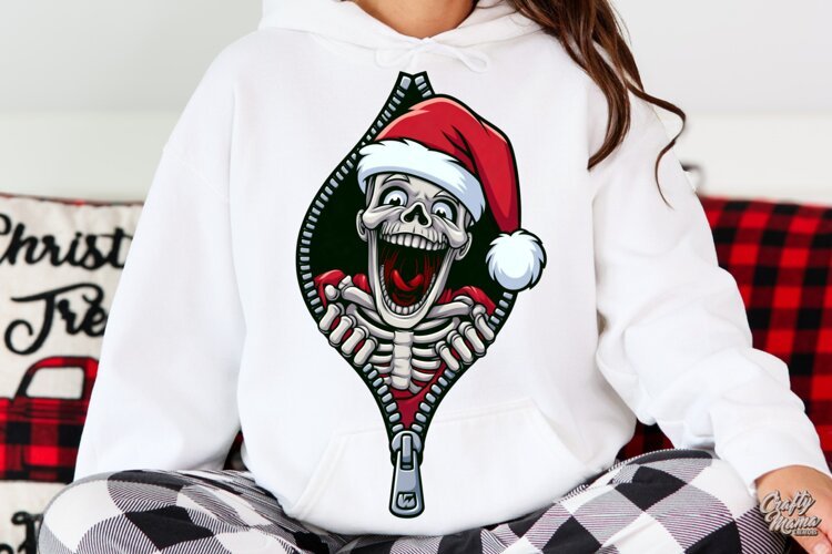 Laughing Skeleton Zipper Reveal Halloween PNG example image 1