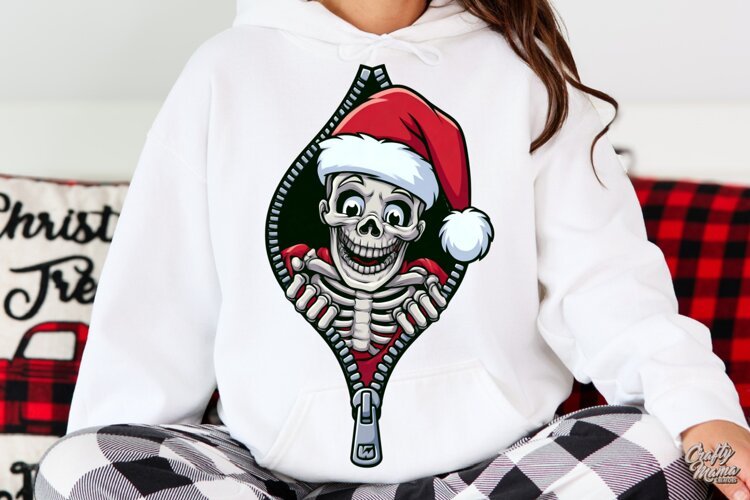 Happy Skeleton Zipper Reveal Halloween PNG example image 1
