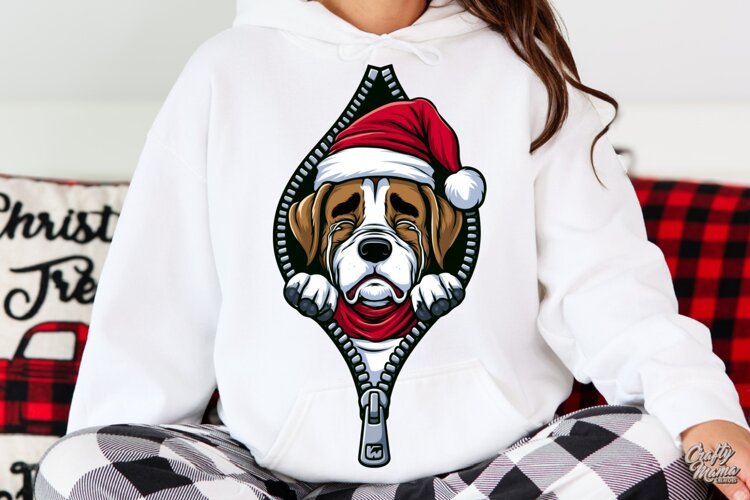Crying Dog Zipper Reveal Cute Animal PNG example image 1