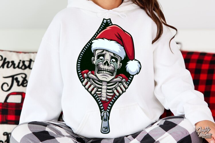 Crying Skeleton Zipper Reveal Halloween PNG example image 1