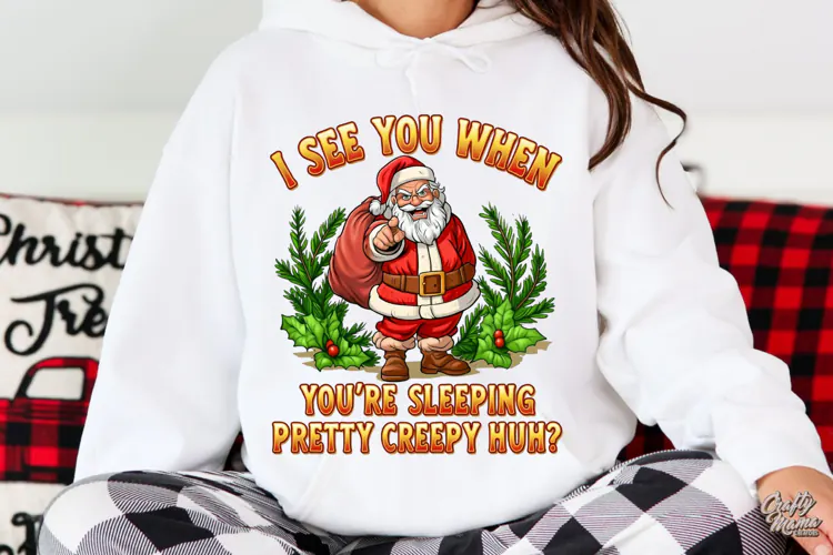 Funny Christmas PNG | Creepy Santa Shirt | Sublimation