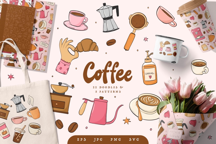 COFFEE doodles & patterns collection