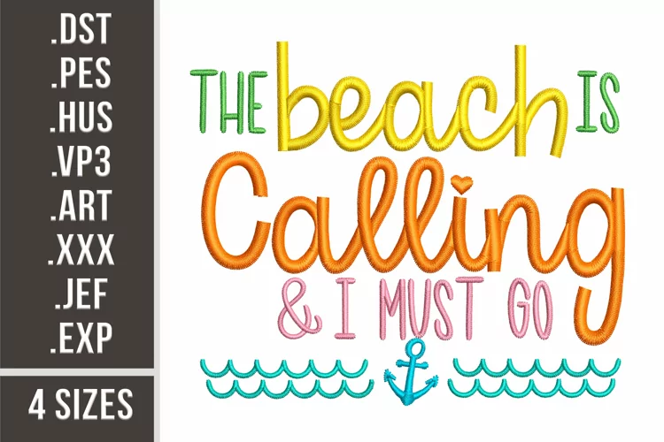 The Beach Is Calling | Embroidery Design
