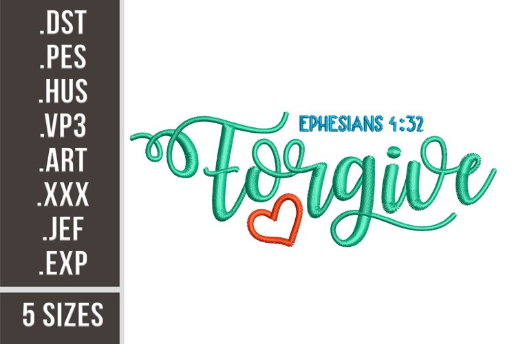 Forgive | Embroidery Design example image 1