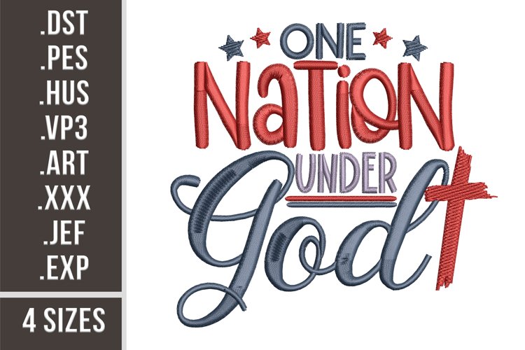 One Nation Under God | Embroidery Design