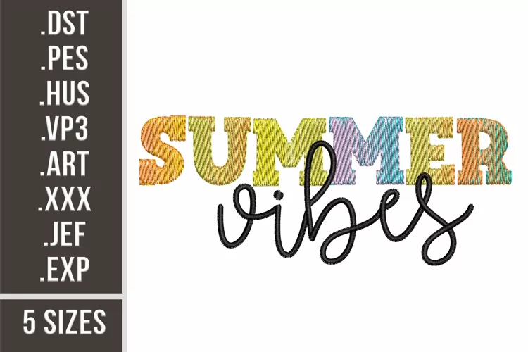 Summer Vibes Gradient | Embroidery Design