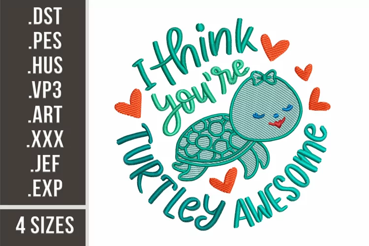 Turtley Awesome | Embroidery Design