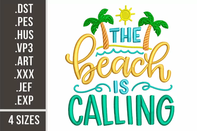 The Beach Is Calling | Embroidery Design