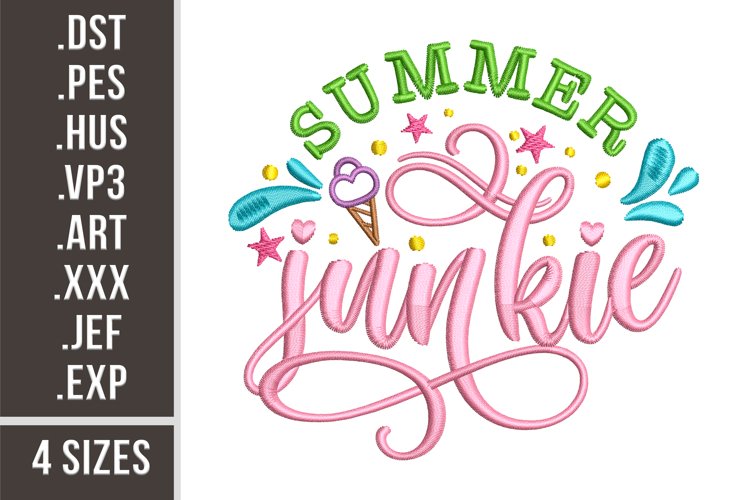Summer Junkie | Embroidery Design example image 1