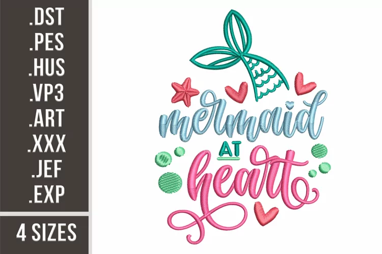 Mermaid At Heart | Embroidery Design
