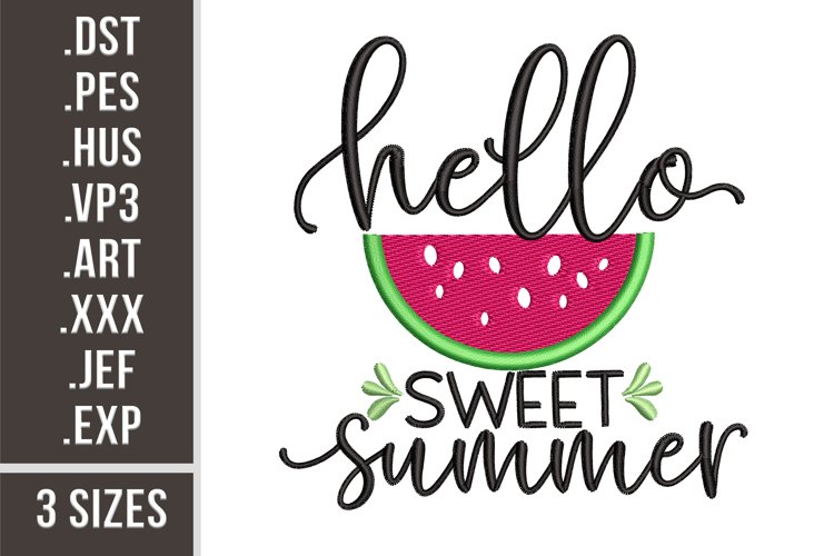 Hello Sweet Summer | Embroidery Design