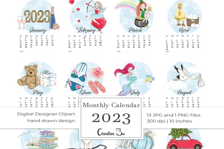Printable Calendar 2023 Monthly Pages Desk Planner Calendar