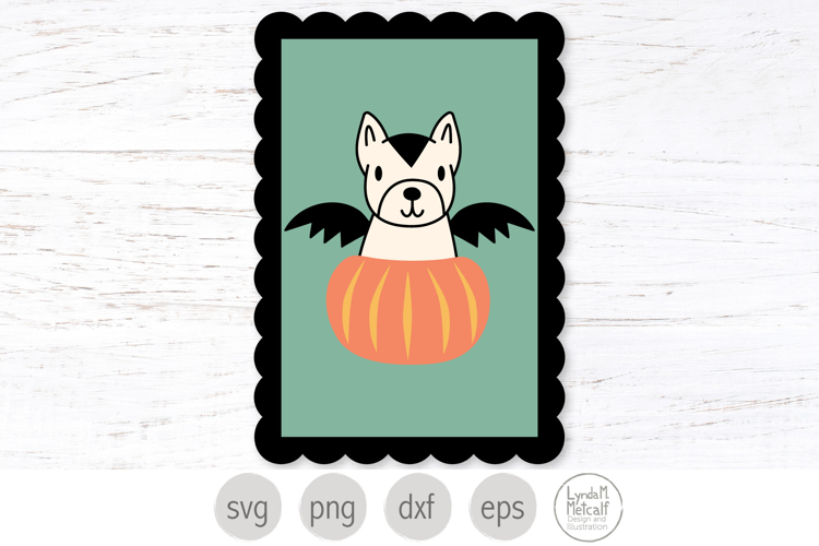 Halloween Bat Dog Svg. Spooky French Bulldog Clipart