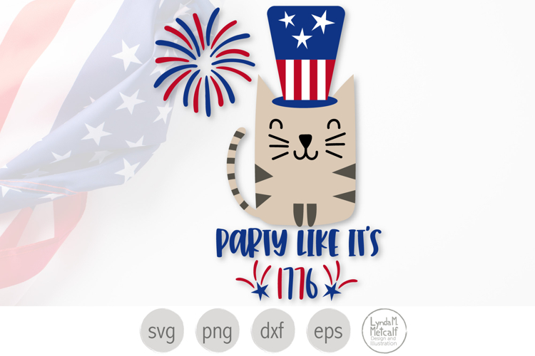 Party Like its 1776 Cat. Kitty for Americas 250th