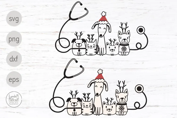 Christmas Pets Svg and Png for Veterinarians and Vet Techs