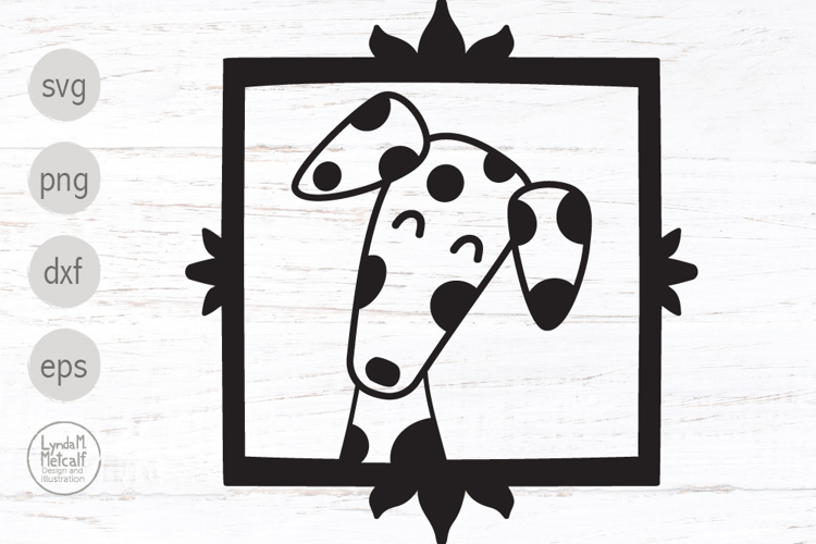 Dalmatian Doodle SVG, Framed Dalmatian Png for Sublimation example image 1