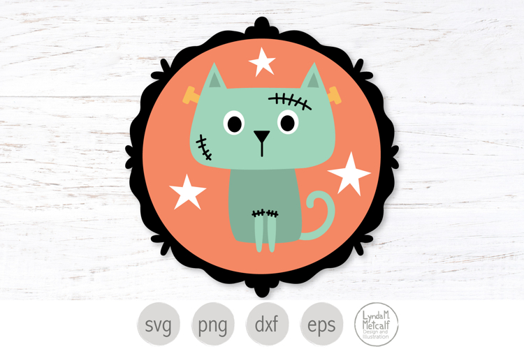 Frankenstein Svg, Halloween Cat Svg, Halloween Layered Svg