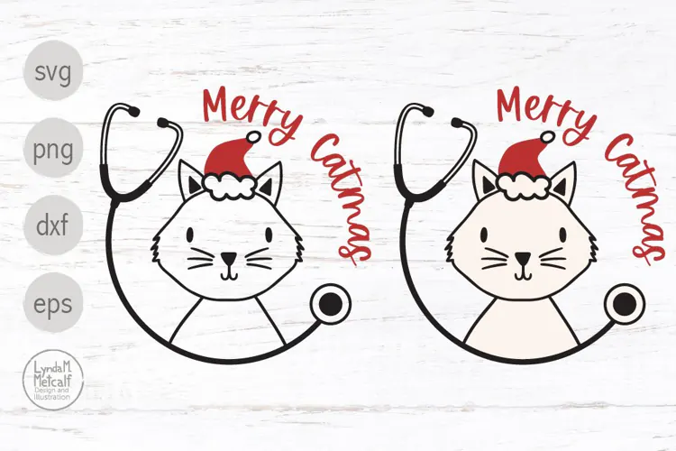 Merry Catmas Svg and Png for Veterinarians and Vet Techs