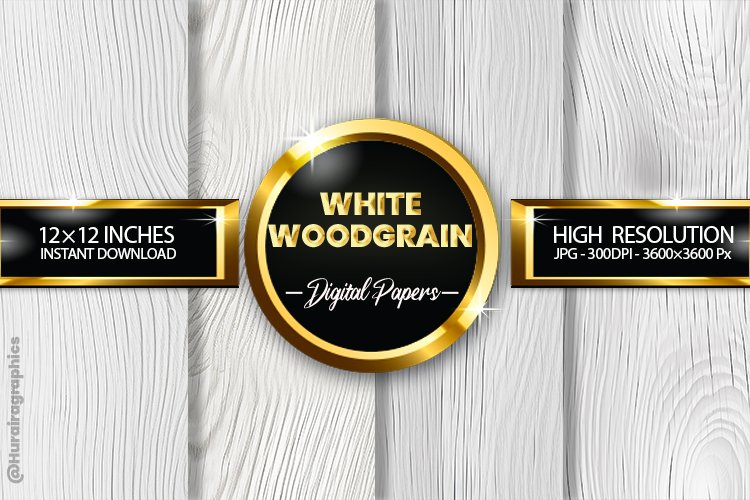 White Woodgrain Digital Papers - 04 Variations example image 1