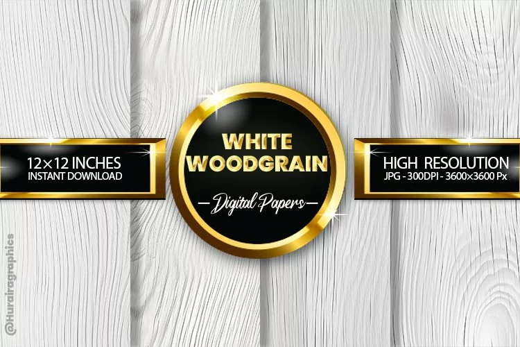 White Woodgrain Digital Papers - 04 Variations