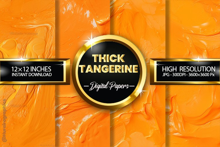 Thick Tangerine Paint Digital Papers - 04 Variations
