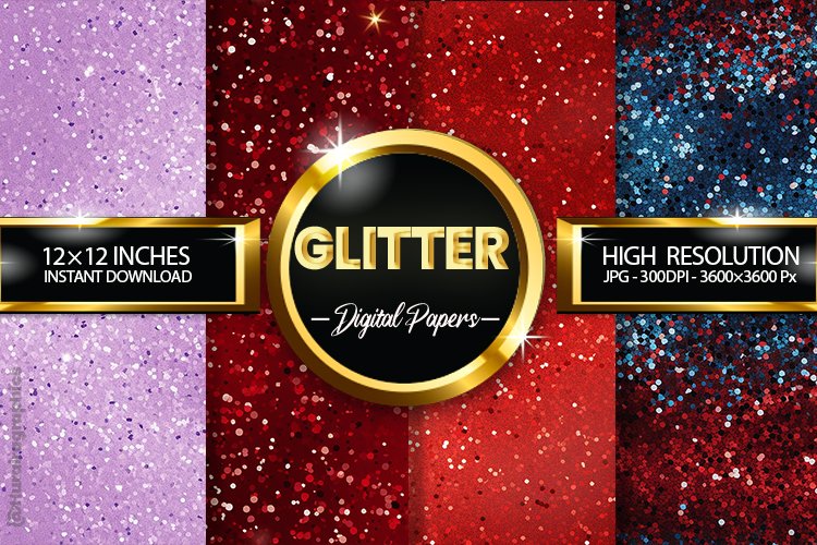 Glitter Digital Papers - 04 Variations