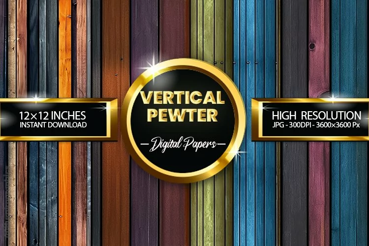 Vertical Pewter Digital Papers - 04 Variations