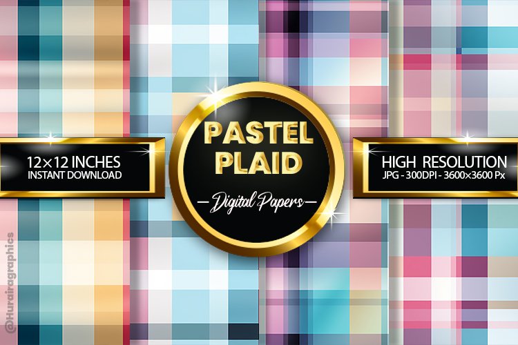 Pastel Plaid Digital Papers - 04 Variations