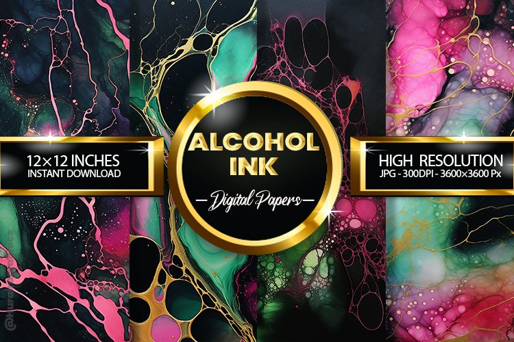 Alcohol Ink Digital Papers - 04 Variations