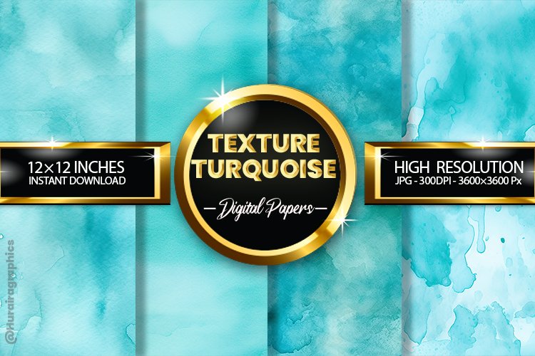 Texture Turquoise Digital Papers - 04 Variations