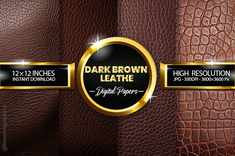 Dark Brown Leather Digital Papers - 04 Variations