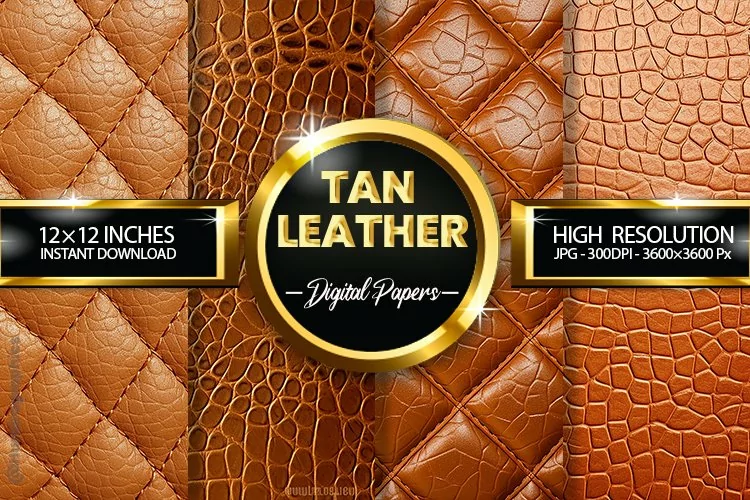 Tan Leather Digital Papers - 04 Variations