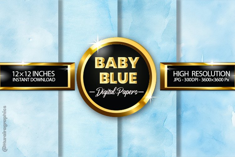 Baby Blue Digital Papers - 04 Variations