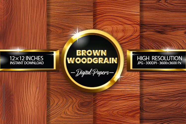 Brown Woodgrain Digital Papers - 04 Variations