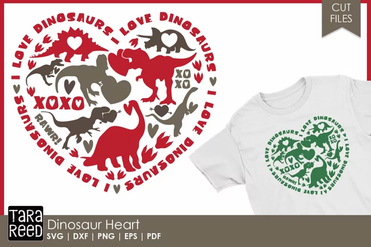 Heart Dinosaur SVG for Cricut - Valentine's Day Dinosaurs